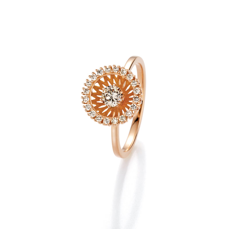 18KT Rose Gold Swing Boho Diamond Ring