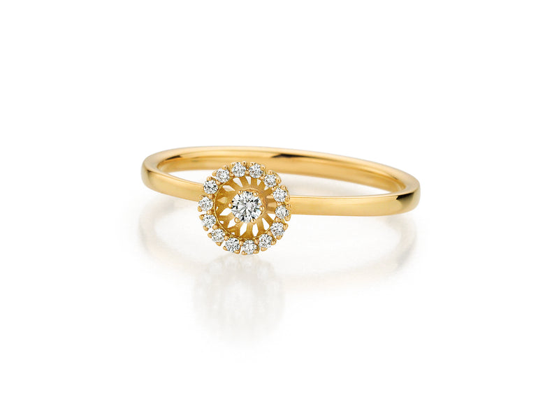 18KT Yellow Gold Swing Boho Ring