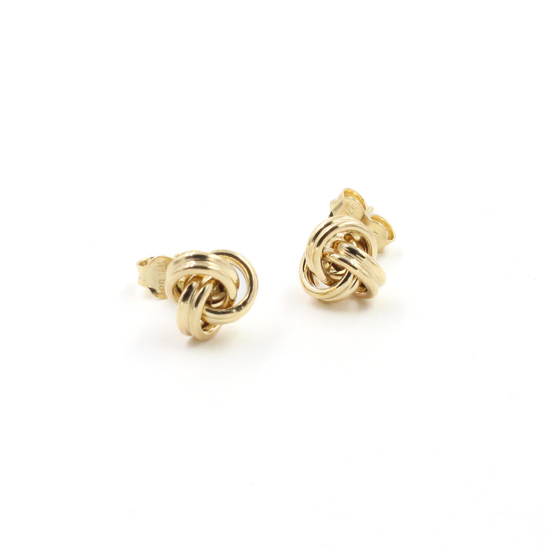 14KT Gold Large Knot Stud Earrings