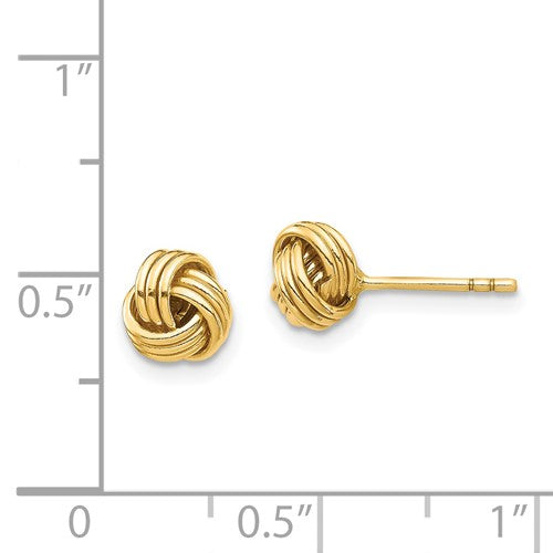 14KT Gold Small Knot Stud Earrings