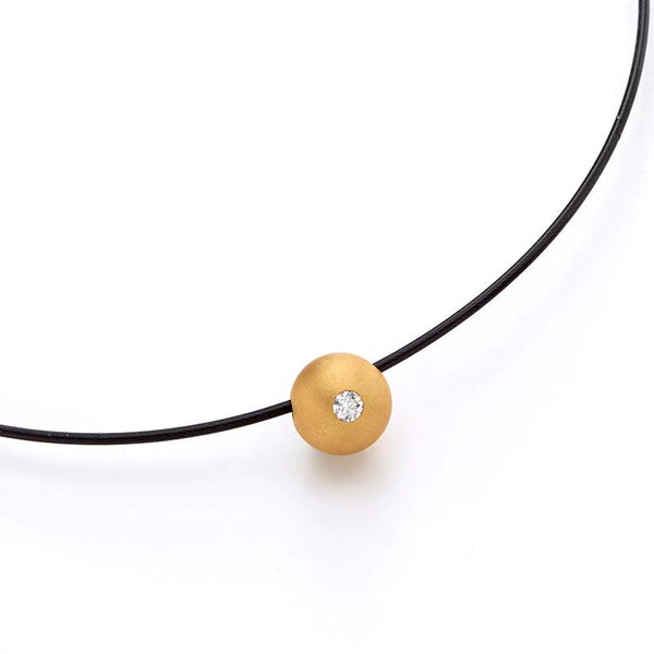 Gold and Diamond Ball Pendant