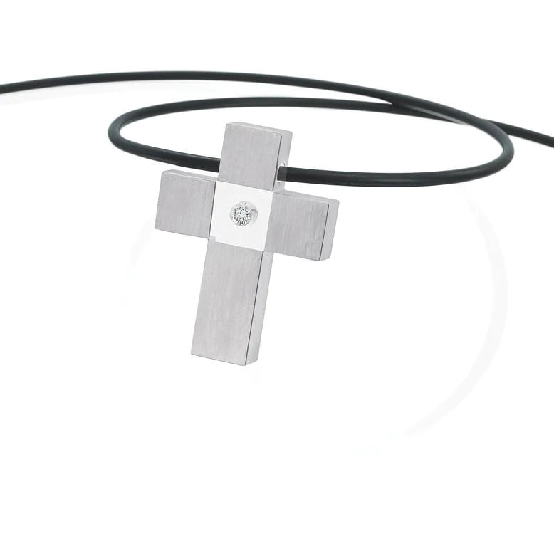 Sapphire Crystal Diamond Cross Pendant